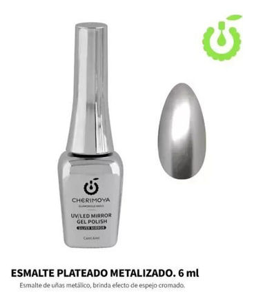 Imagen de ESMALTE CHERIMOYA PLATEADO METALIZADO MIRROR (ESPEJO) X 6ML